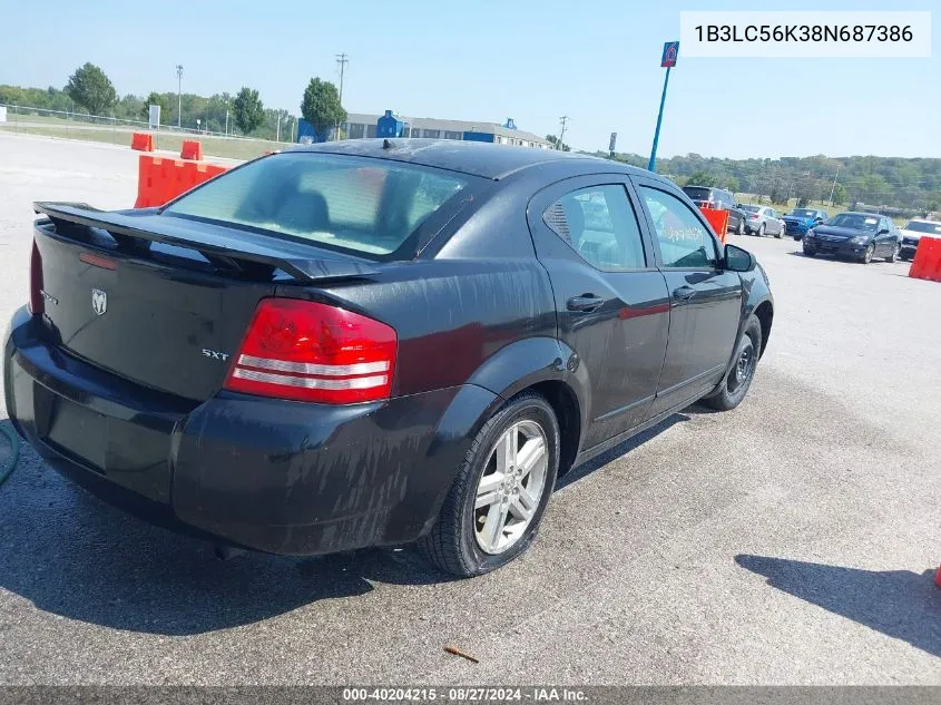 1B3LC56K38N687386 2008 Dodge Avenger Sxt