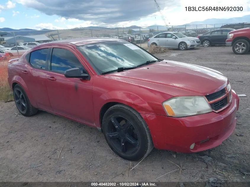 1B3LC56R48N692030 2008 Dodge Avenger Sxt