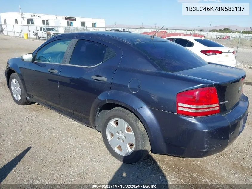 1B3LC46K78N583137 2008 Dodge Avenger Se