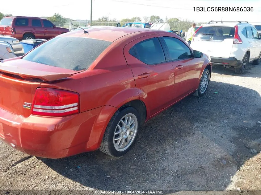 1B3LC56R88N686036 2008 Dodge Avenger Sxt