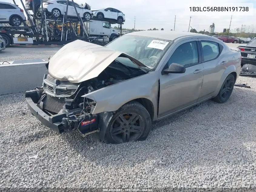 1B3LC56R88N191738 2008 Dodge Avenger Sxt
