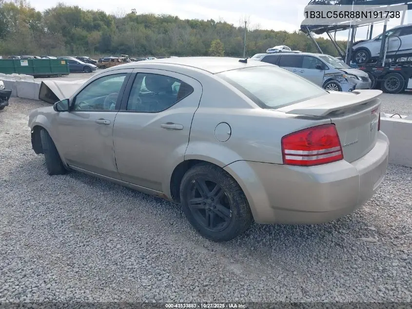 1B3LC56R88N191738 2008 Dodge Avenger Sxt