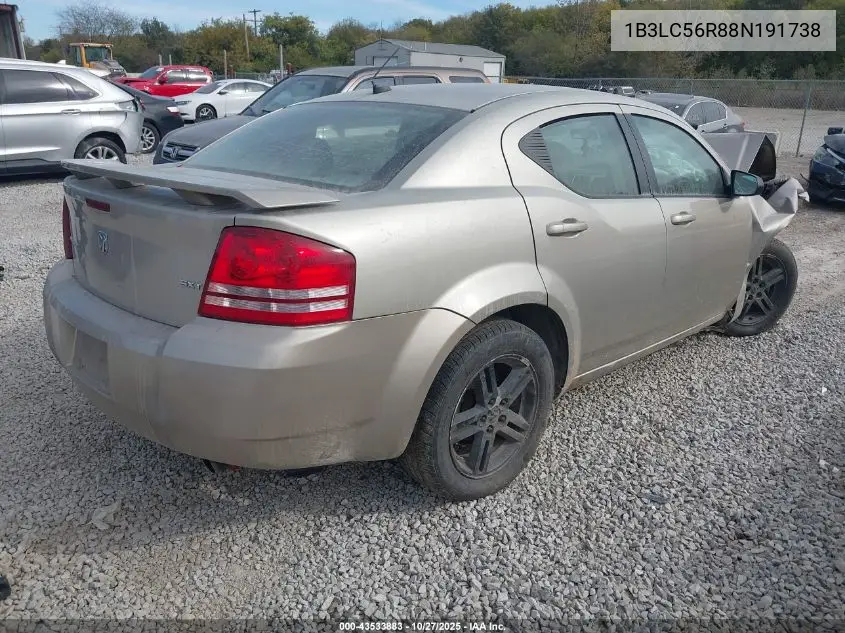 1B3LC56R88N191738 2008 Dodge Avenger Sxt