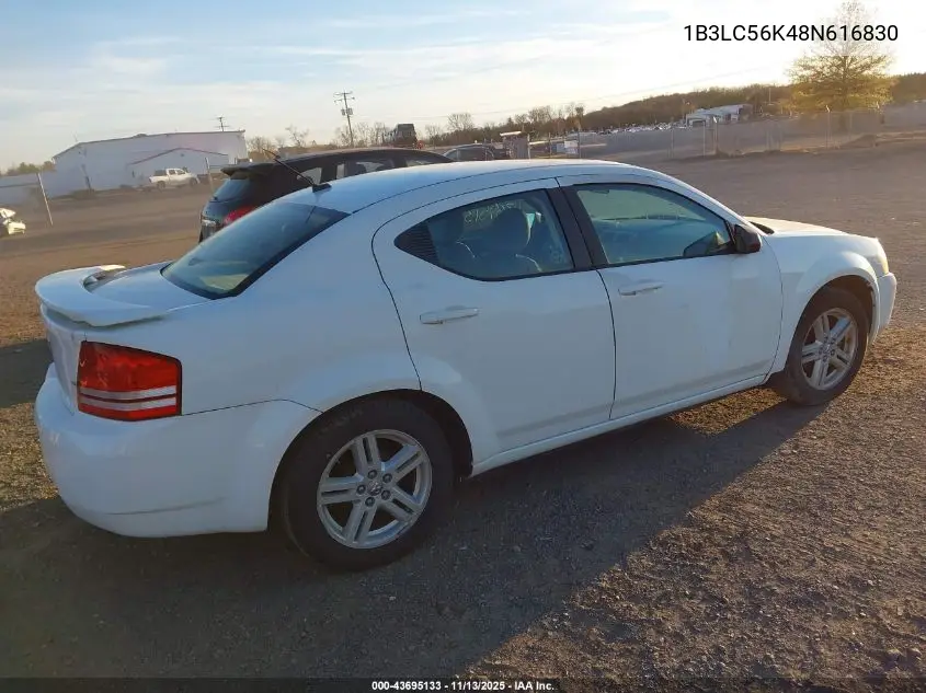 1B3LC56K48N616830 2008 Dodge Avenger Sxt