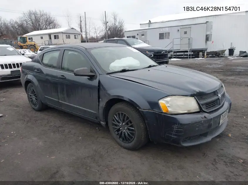 1B3LC46K28N154701 2008 Dodge Avenger Se