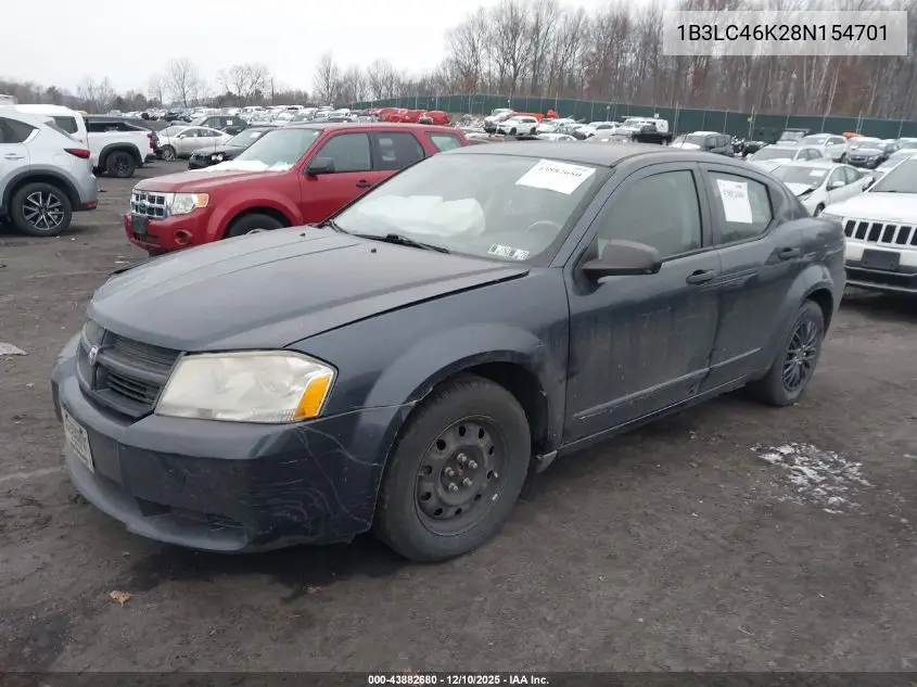 1B3LC46K28N154701 2008 Dodge Avenger Se