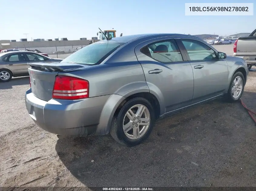 1B3LC56K98N278082 2008 Dodge Avenger Sxt
