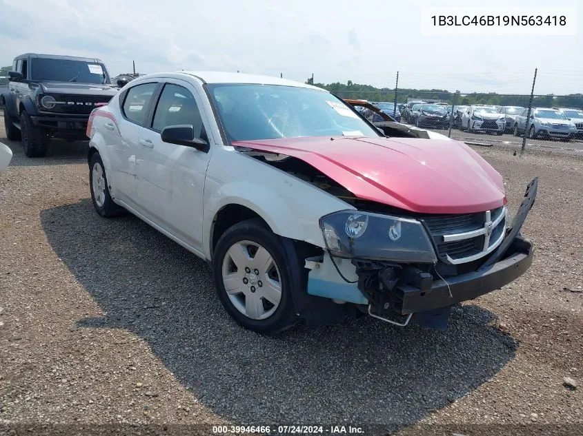 1B3LC46B19N563418 2009 Dodge Avenger Se/Sxt