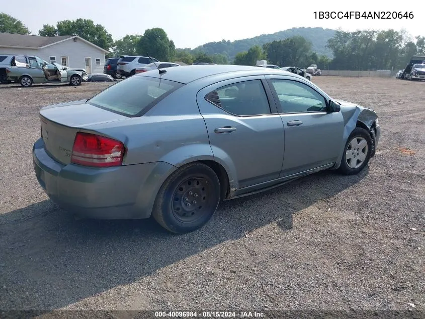 1B3CC4FB4AN220646 2010 Dodge Avenger Sxt