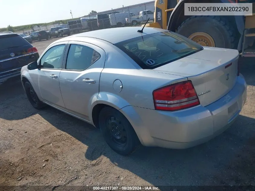 1B3CC4FBXAN202290 2010 Dodge Avenger Sxt