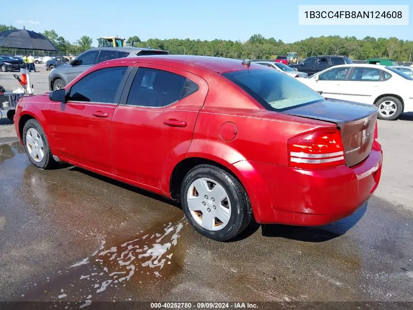 1B3CC4FB8AN124608 2010 Dodge Avenger Sxt