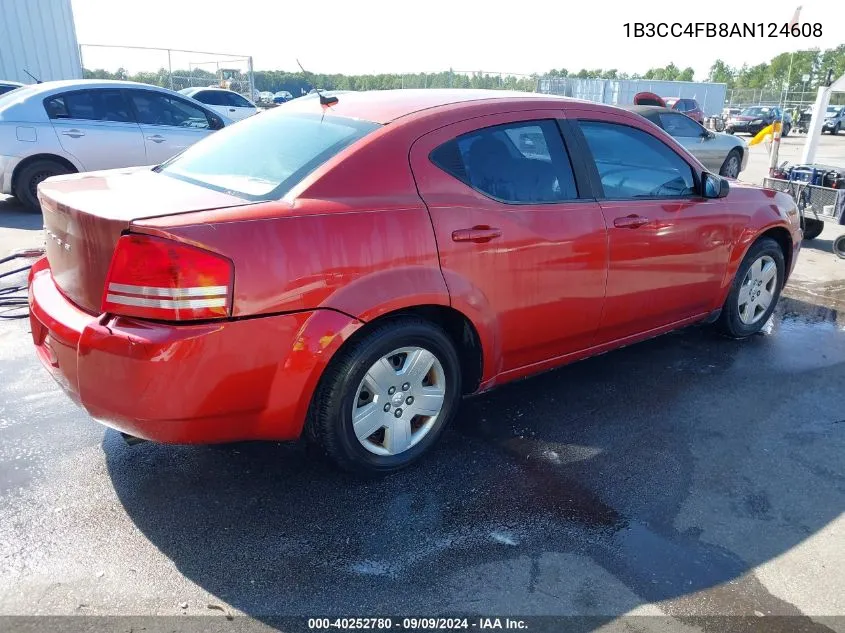 1B3CC4FB8AN124608 2010 Dodge Avenger Sxt