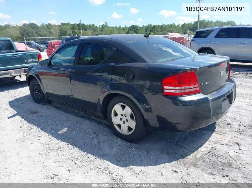 1B3CC4FB7AN101191 2010 Dodge Avenger Sxt