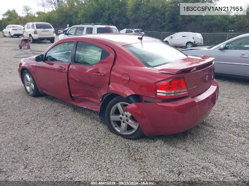 1B3CC5FV1AN217955 2010 Dodge Avenger R/T