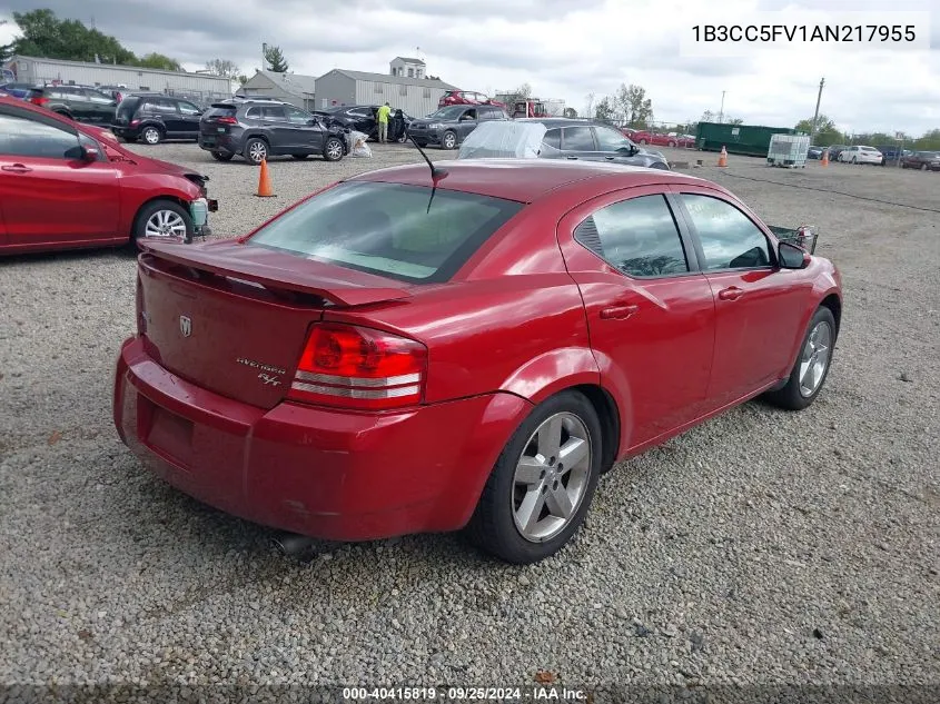 1B3CC5FV1AN217955 2010 Dodge Avenger R/T