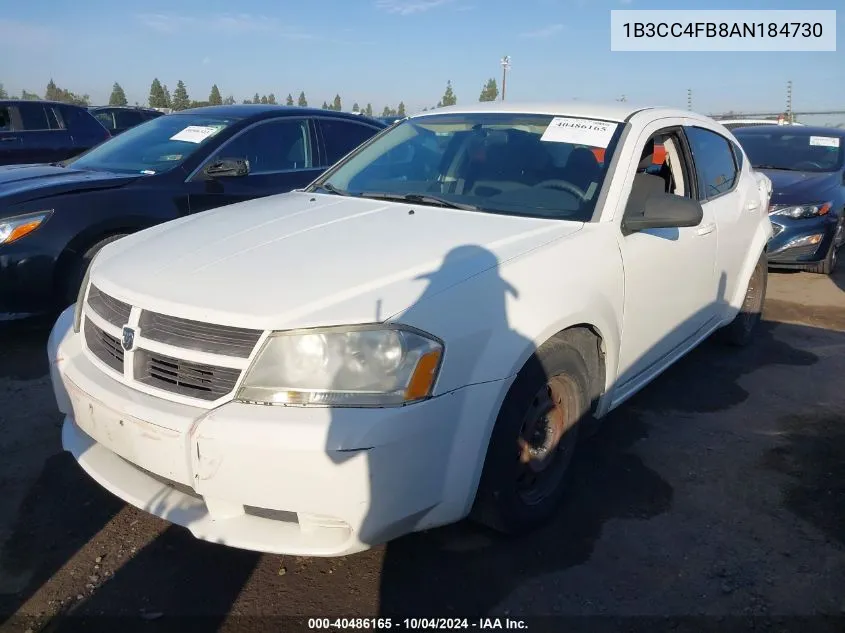 1B3CC4FB8AN184730 2010 Dodge Avenger Sxt