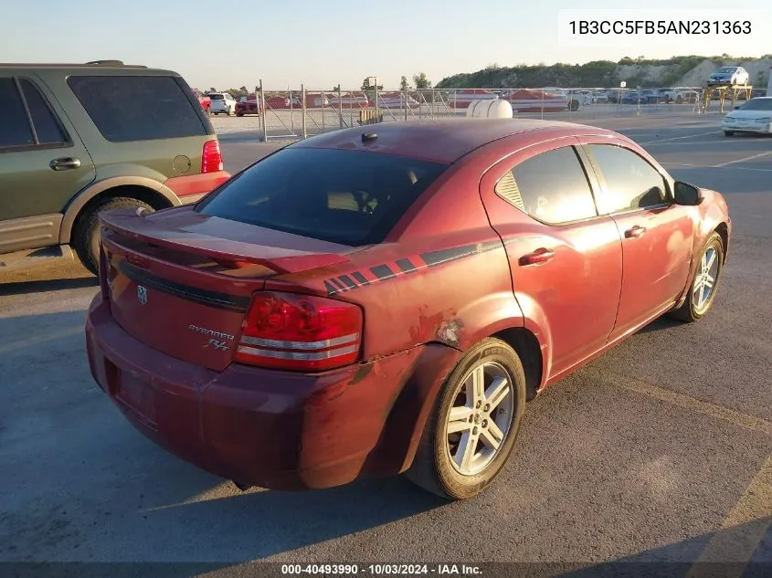 1B3CC5FB5AN231363 2010 Dodge Avenger R/T