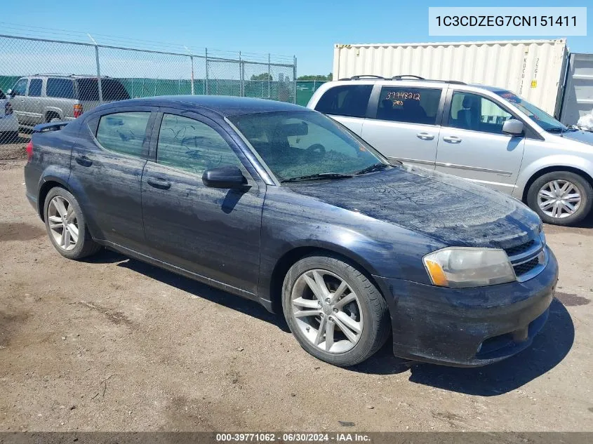 1C3CDZEG7CN151411 2012 Dodge Avenger Sxt Plus