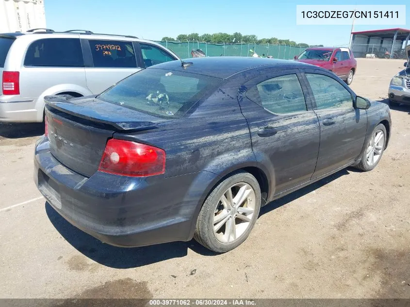 1C3CDZEG7CN151411 2012 Dodge Avenger Sxt Plus