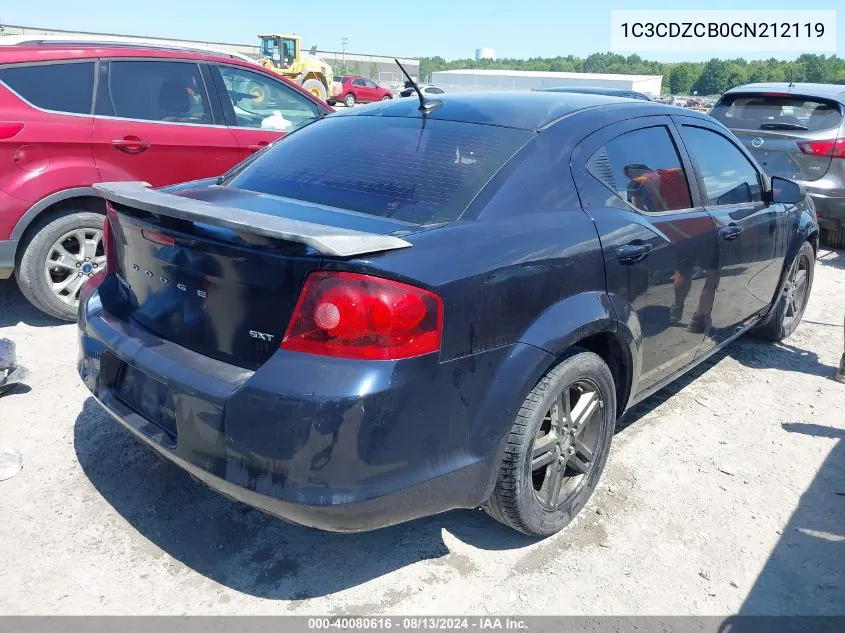 1C3CDZCB0CN212119 2012 Dodge Avenger Sxt