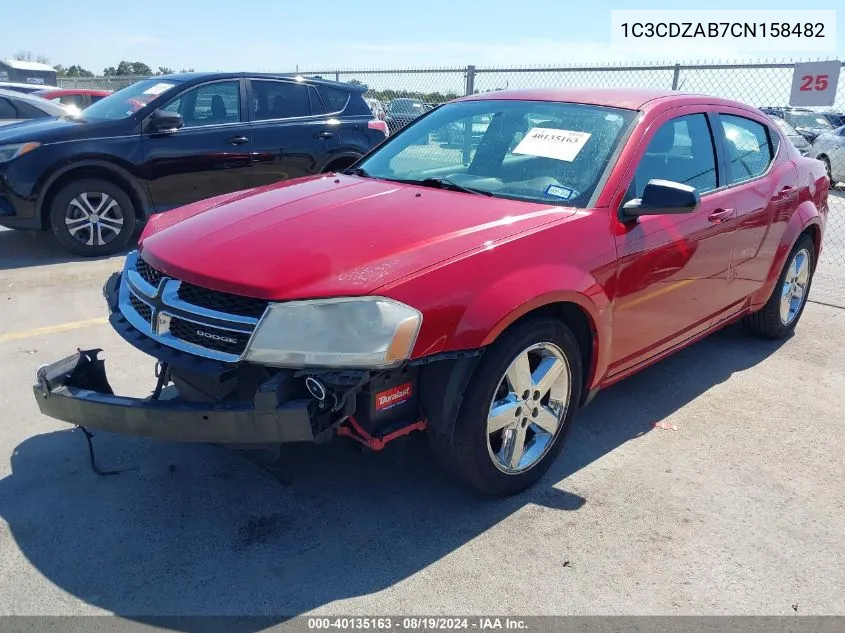 1C3CDZAB7CN158482 2012 Dodge Avenger Se