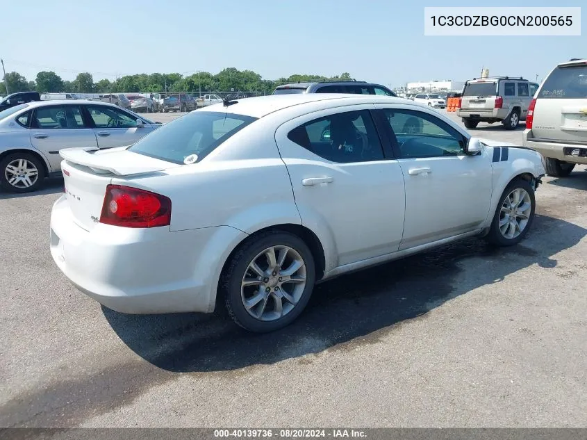 1C3CDZBG0CN200565 2012 Dodge Avenger R/T