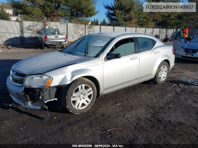 1C3CDZAB0CN143807 2012 Dodge Avenger Se