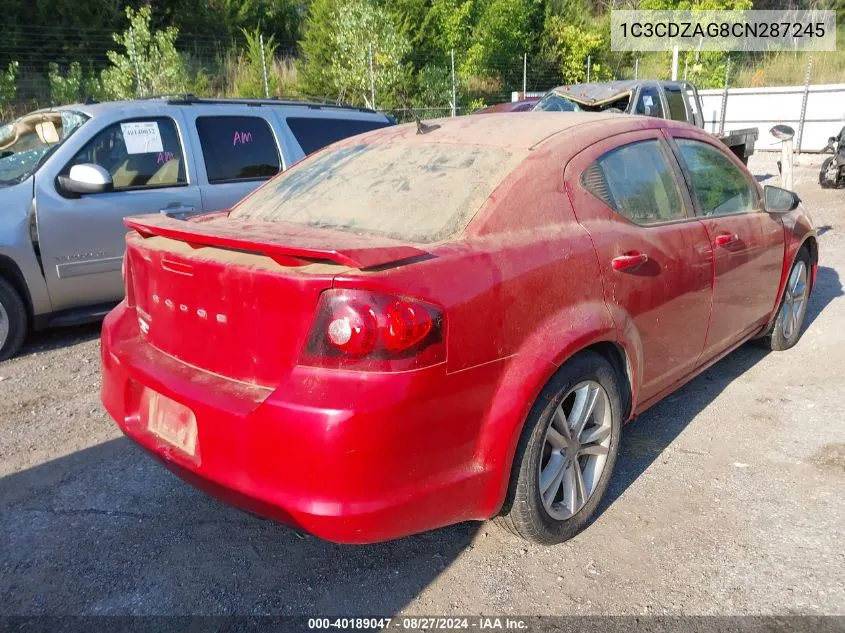 1C3CDZAG8CN287245 2012 Dodge Avenger Se