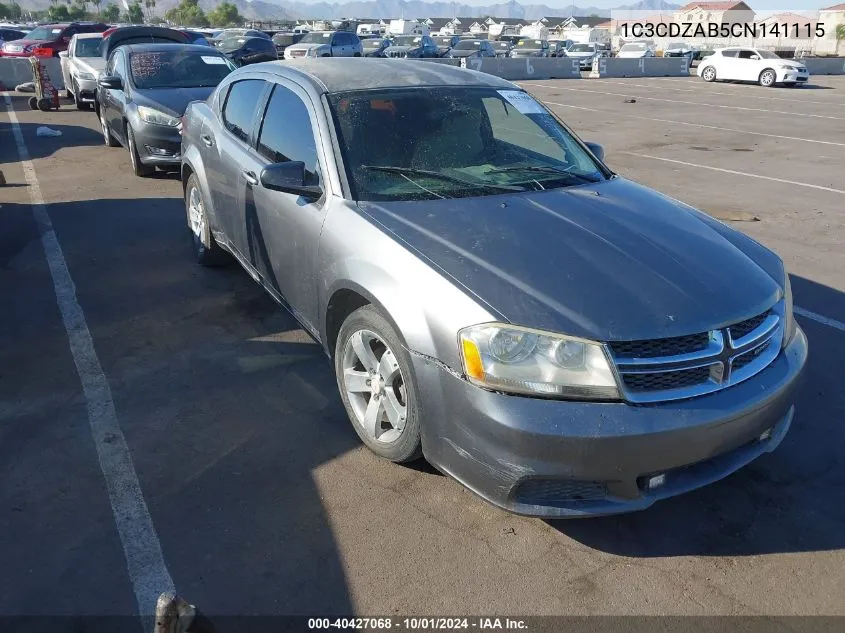 1C3CDZAB5CN141115 2012 Dodge Avenger Se