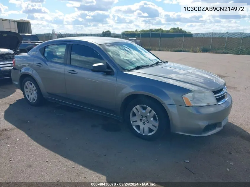 1C3CDZAB9CN214972 2012 Dodge Avenger Se