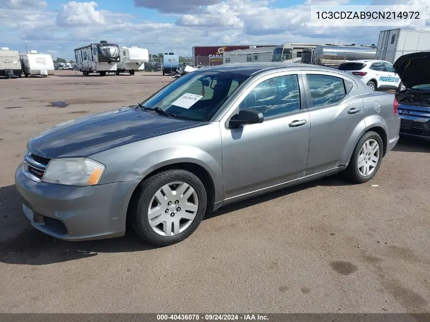 1C3CDZAB9CN214972 2012 Dodge Avenger Se