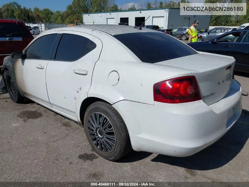 1C3CDZAB6CN286180 2012 Dodge Avenger Se