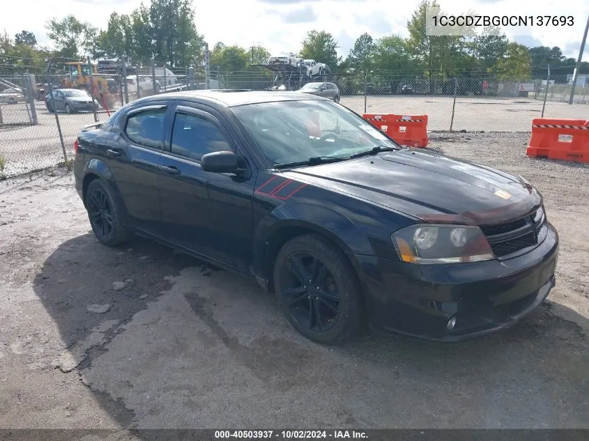 1C3CDZBG0CN137693 2012 Dodge Avenger R/T