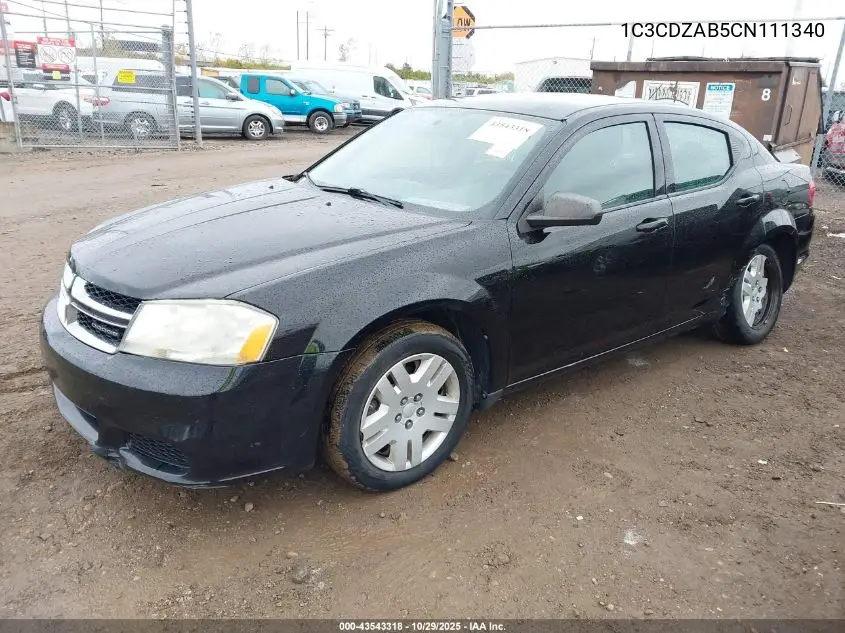 1C3CDZAB5CN111340 2012 Dodge Avenger Se