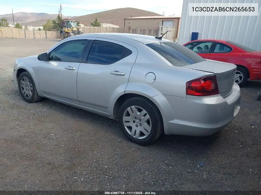 1C3CDZAB6CN265653 2012 Dodge Avenger Se