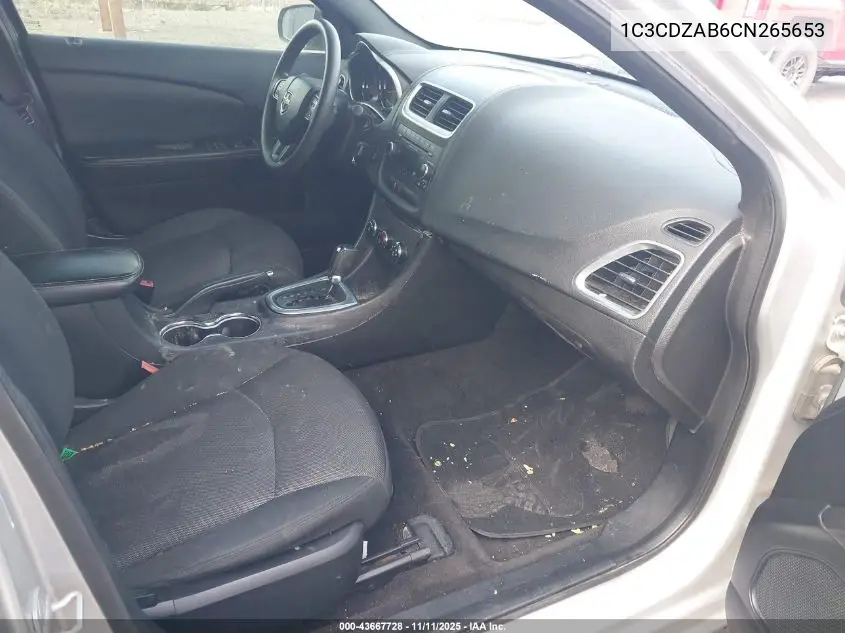 1C3CDZAB6CN265653 2012 Dodge Avenger Se