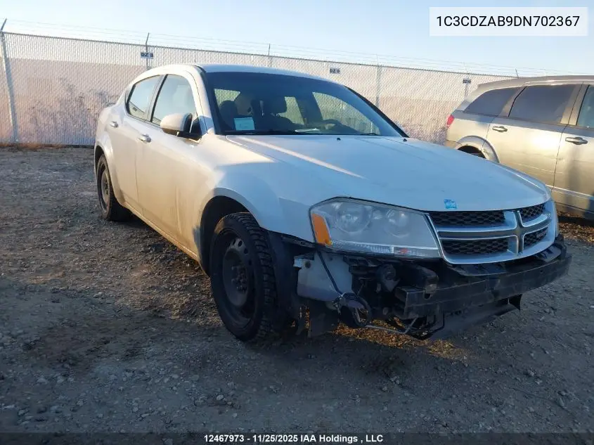 1C3CDZAB9DN702367 2013 Dodge Avenger