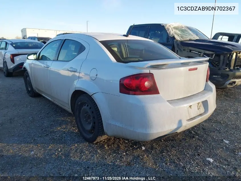 1C3CDZAB9DN702367 2013 Dodge Avenger