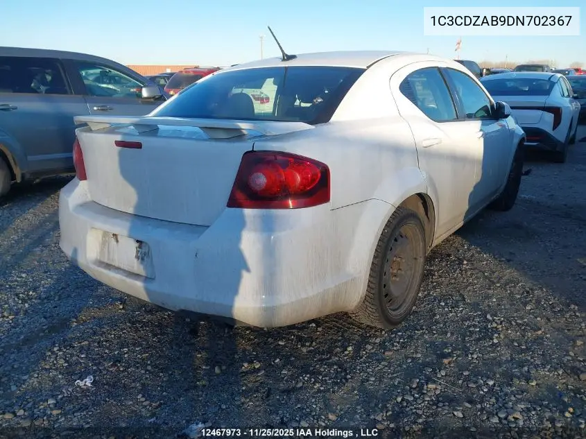1C3CDZAB9DN702367 2013 Dodge Avenger