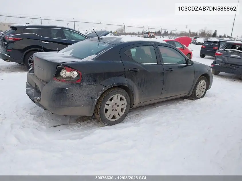 1C3CDZAB7DN586862 2013 Dodge Avenger Se