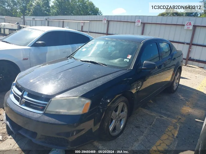 2013 Dodge Avenger Se VIN: 1C3CDZAB2DN643212 Lot: 39450469