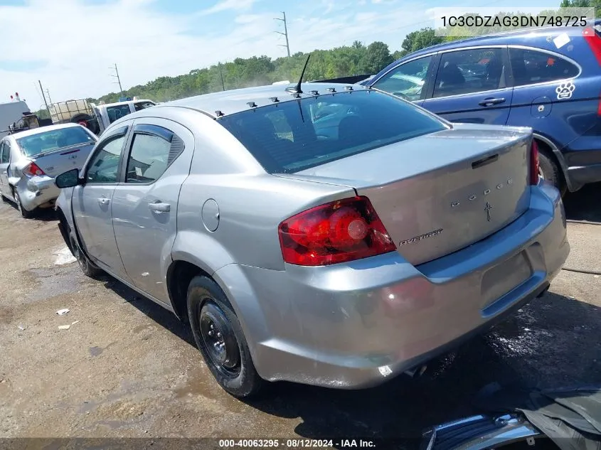 1C3CDZAG3DN748725 2013 Dodge Avenger Se V6