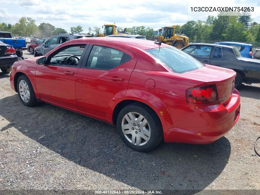 2013 Dodge Avenger Se V6 VIN: 1C3CDZAGXDN754263 Lot: 40132643