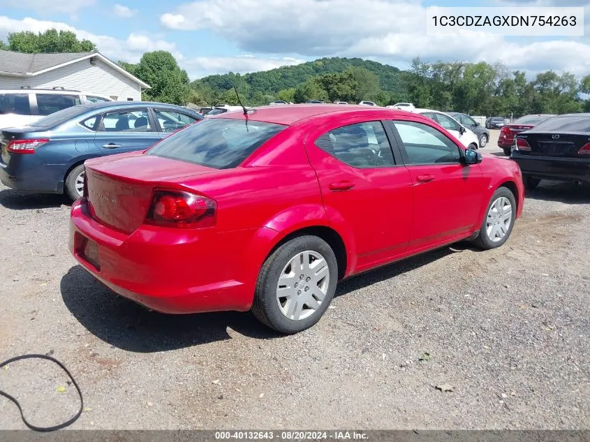 2013 Dodge Avenger Se V6 VIN: 1C3CDZAGXDN754263 Lot: 40132643