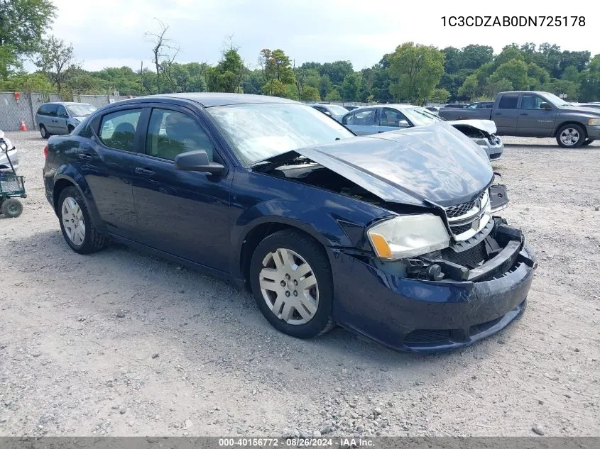 1C3CDZAB0DN725178 2013 Dodge Avenger Se