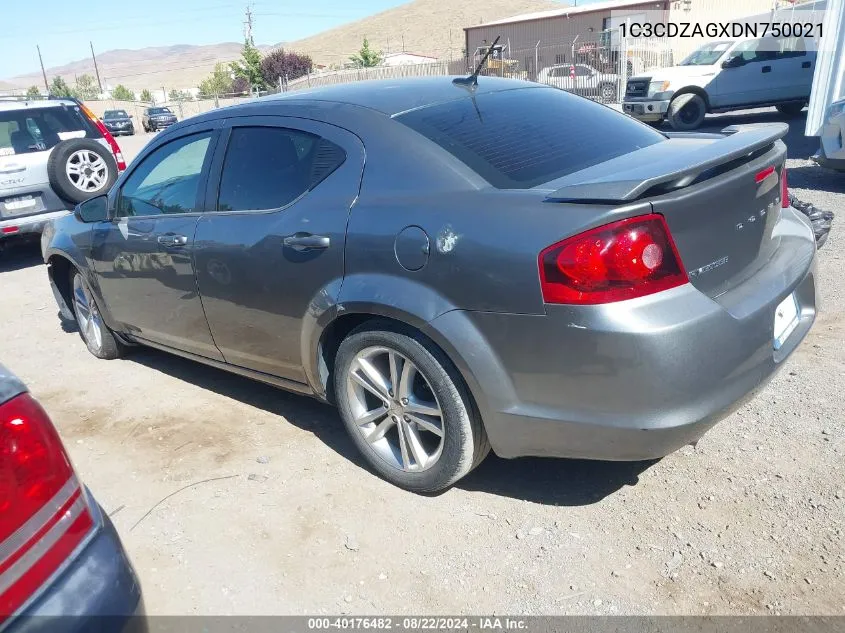 1C3CDZAGXDN750021 2013 Dodge Avenger Se V6