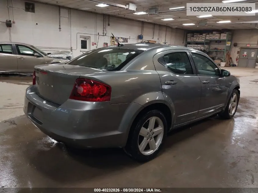 1C3CDZAB6DN643083 2013 Dodge Avenger Se