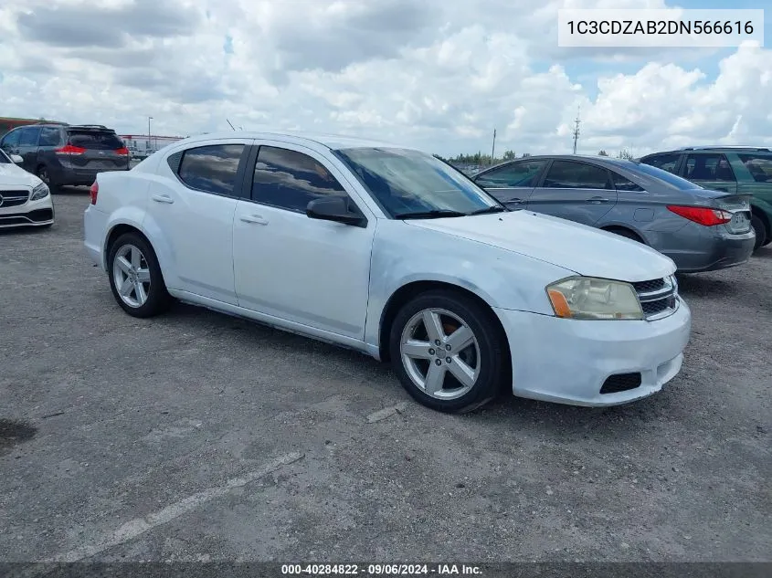 2013 Dodge Avenger Se VIN: 1C3CDZAB2DN566616 Lot: 40284822