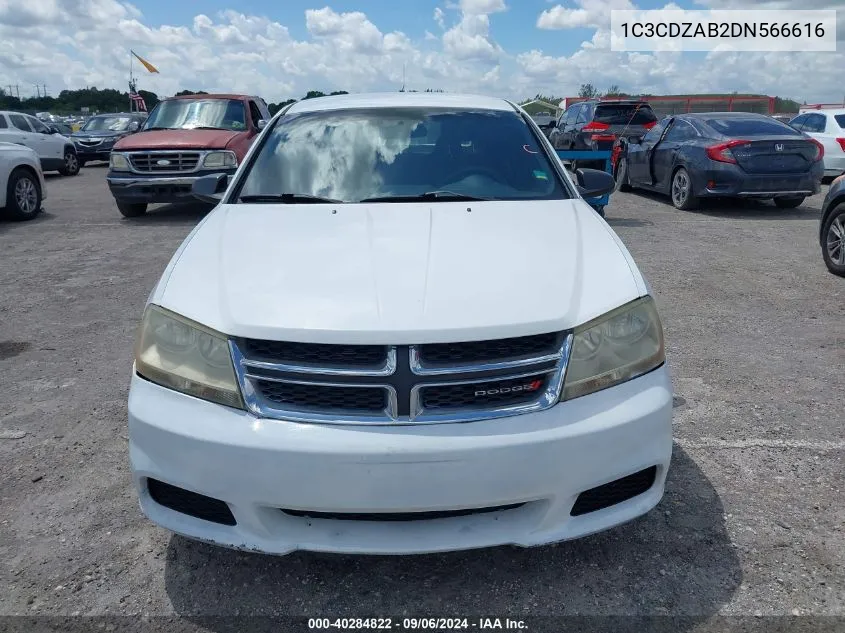 2013 Dodge Avenger Se VIN: 1C3CDZAB2DN566616 Lot: 40284822