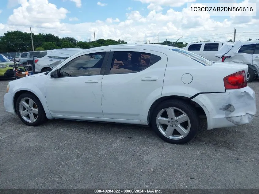 2013 Dodge Avenger Se VIN: 1C3CDZAB2DN566616 Lot: 40284822